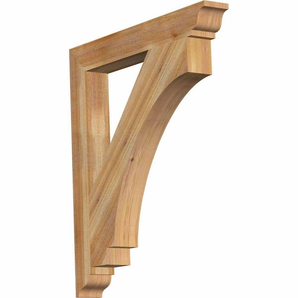 Ekena Millwork 4 in. x 36 in. x 32 in. Western Red Cedar Imperial Traditional Rough Sawn Bracket