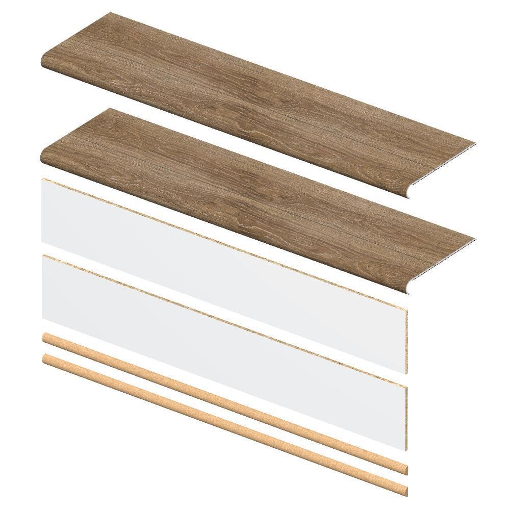 Eastmoor Chestnut 6.5mm x 46in x 12in Exact Match Round Nose Stair Tread + Riser Combo Kit (2-Pack) price history on PriceWatchPro