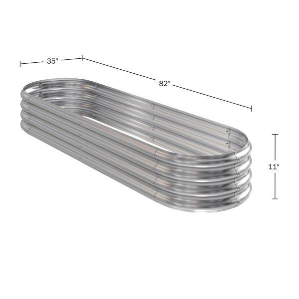 Large Silver Galvanized Steel Raised Garden Bed Planter