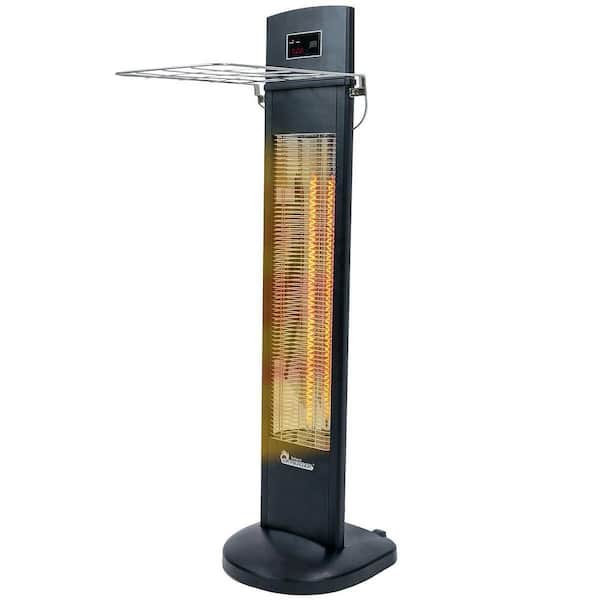 DR-298 Black Infrared Heater, 1500W Electric Infrared Heating System with Remote, 3 Heat Levels, Indoor/Outdoor Use