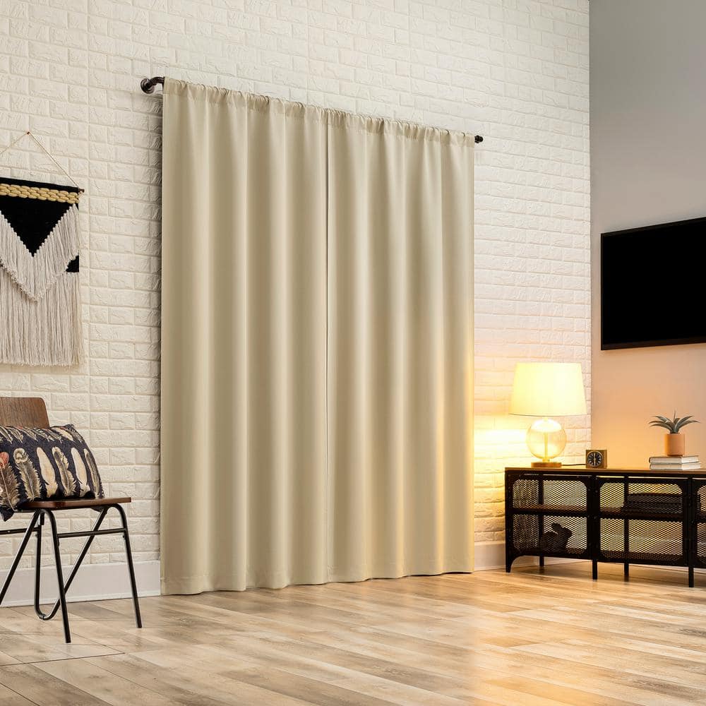 Cream Blackout Rod Pocket Curtain Panel 40" x 84"