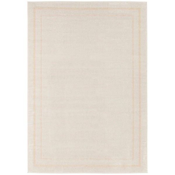 Nourison Essentials Ivory Gold 4 ft. x 6 ft. Solid Contemporary Area Rug