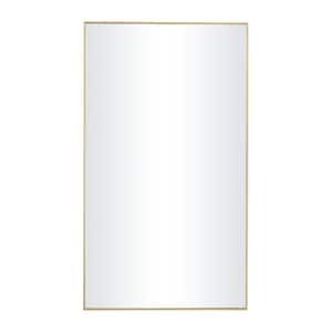 32 in. x 18 in. Rectangle Framed Gold Wall Mirror with Thin Frame