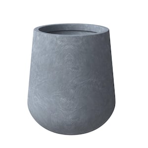 Orchid Modern Fiberstone and Clay Decorative Round Plant Pot with Drainage Holes (Aged Concrete, 28 in. H)