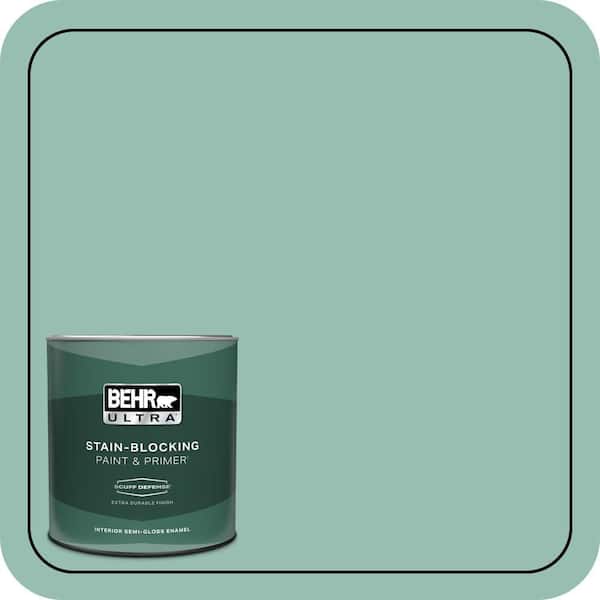 BEHR ULTRA 1 qt. #PPU12-07 Spring Stream Extra Durable Semi-Gloss Enamel Interior Paint & Primer