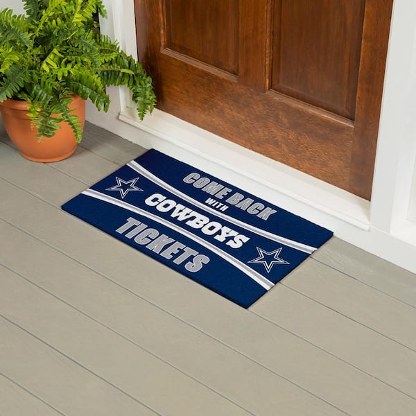 Evergreen Dallas Cowboys 28 in. x 16 in. PVC "Come Back With Tickets" Trapper Door Mat