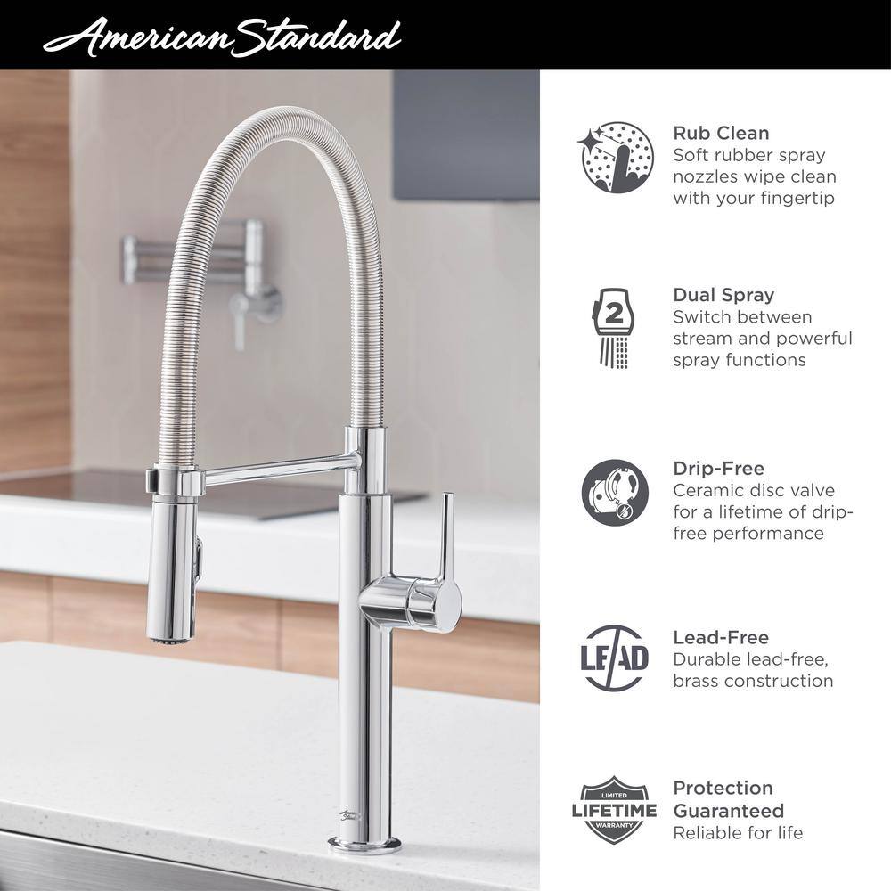 Chrome Semi-Pro Kitchen Faucet with Pull-Out Spray