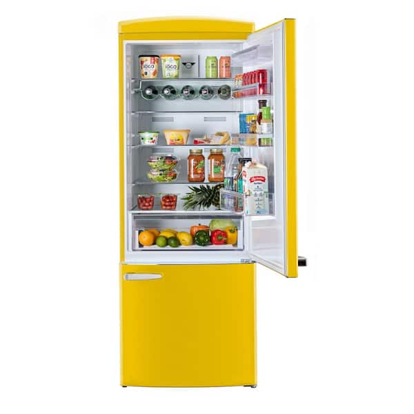 UNIQUE Classic Retro 28 in. 16.7 cu. ft. Frost Free Bottom Freezer