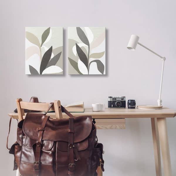 Neutral Leaf Shapes by June Erica Vess 2 Piece Unframed Nature Graphic Art Print 20 in. x 16 in.