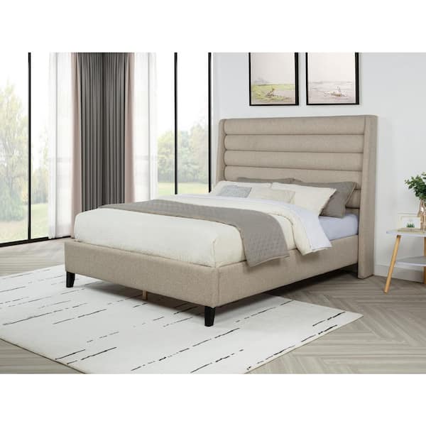 Sora Brown Wood Frame King Platform Bed