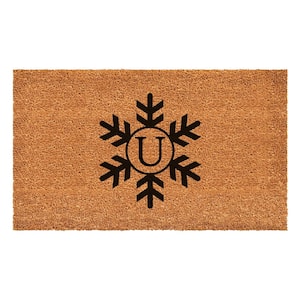 Snowflake Monogram Doormat, 24" x 36" (Letter U)
