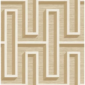 Henley Wheat Beige Geometric Faux Grasscloth Wallpaper Sample