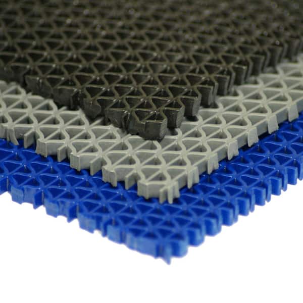 Rubber-Cal S-Grip Blue 3/16 in. x 4 ft. x 5 ft. PVC Drainage Mat
