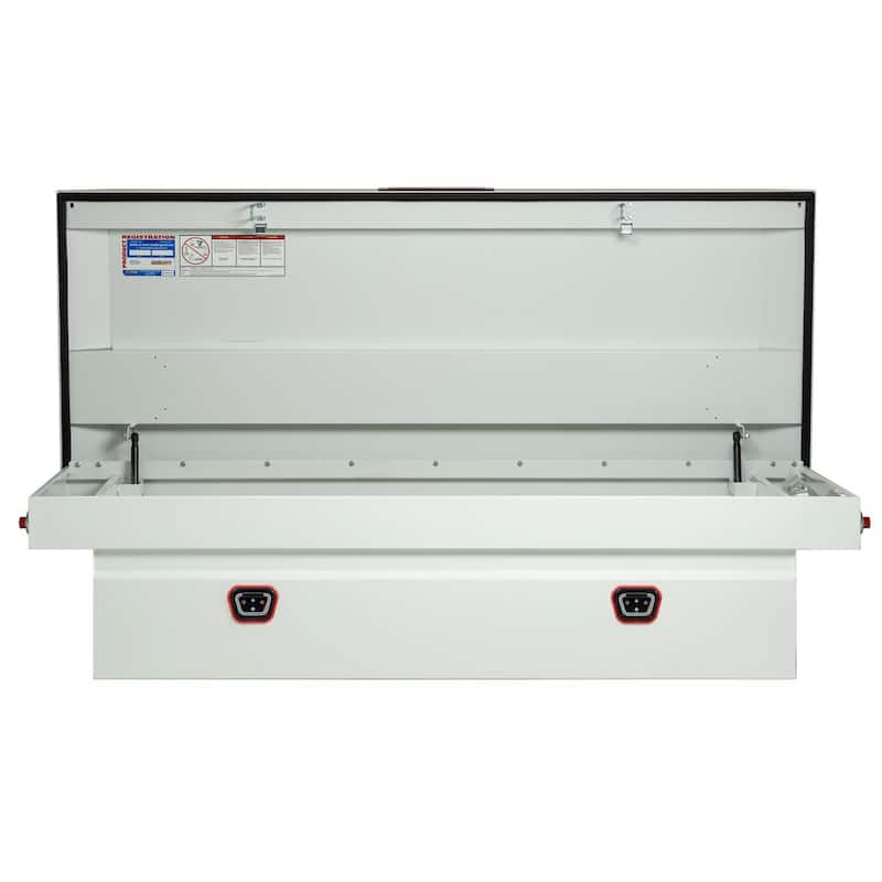 72 in. White Steel Full Size Crossover Truck Tool Box