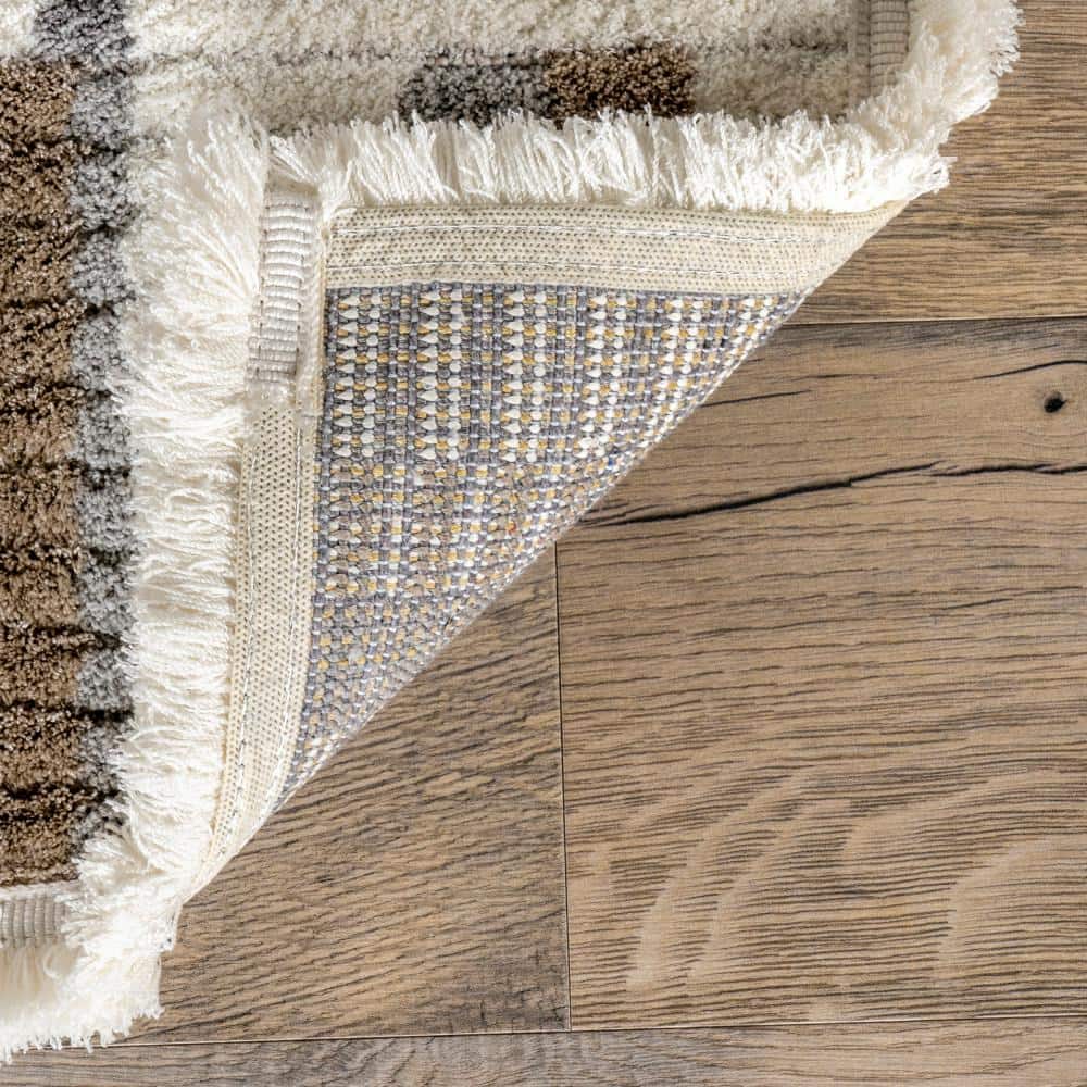 Beige Synthetic 4' x 6' Kids Rectangular Area Rug