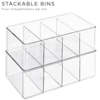 Sorbus Clear Plastic Storage Bins with Dividers Stackable