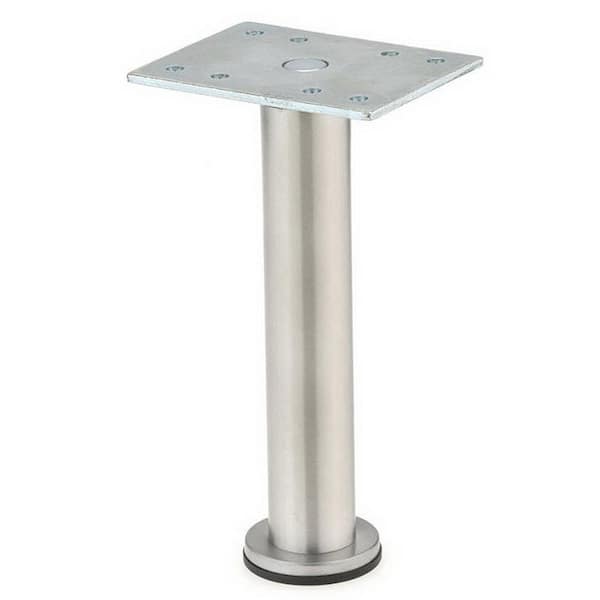 Richelieu Hardware 1 in. (25 mm) Dia. x 3 15/16 in. (100 mm) H. Stainless Steel 201 Round Furniture Leg with Leveling Glide