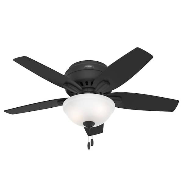 Hunter Newsome 42 in. Indoor Matte Black Ceiling Fan with Light Kit Included