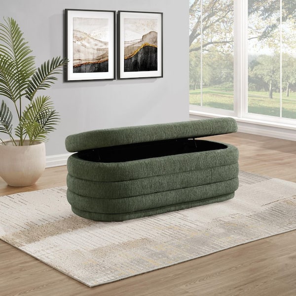 Clifford Pine Fabric 48.5 in. Storage Bedroom Bench