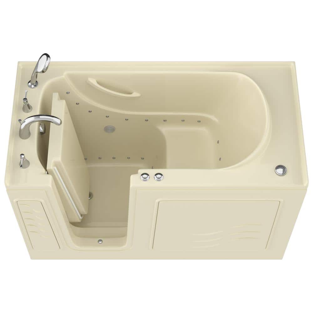 Universal Collection 30 in. L x 59 in. W Left Side Drain Air Jetted Bathtub in Biscuit with Aroma and Chroma Therapy price history on PriceWatchPro