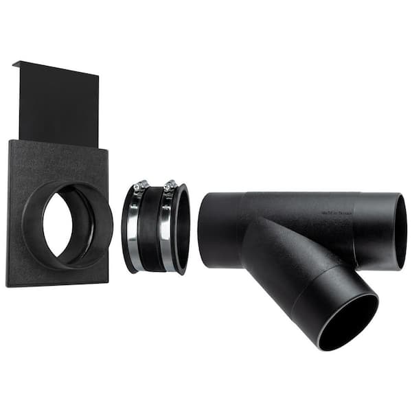 4 in. Dust Collection Hose Y-Fitting Connector with Blast Gate and Dust Control Flex Cuff