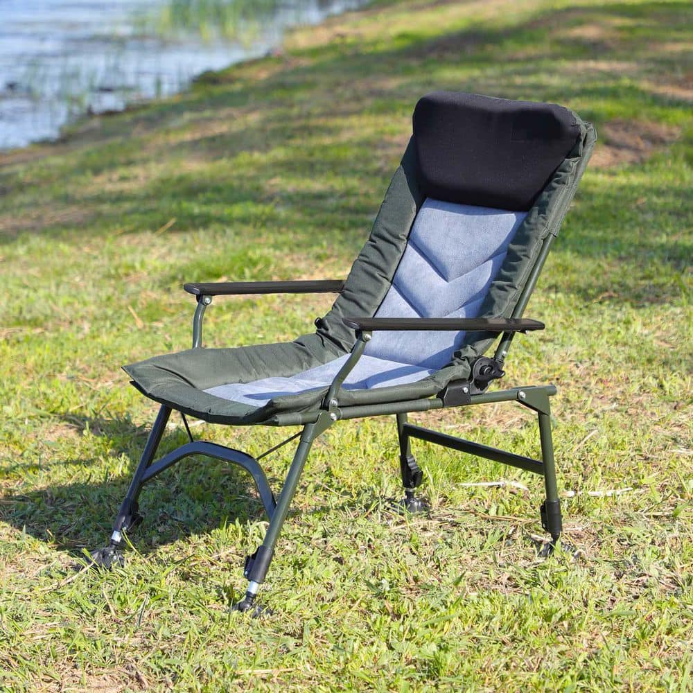 Camping Lounge Chair, Portable Folding Reclining Camping