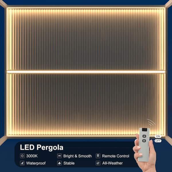 PURPLE LEAF 12 ft. x 16 ft. White Aluminum Frame Outdoor Louvered