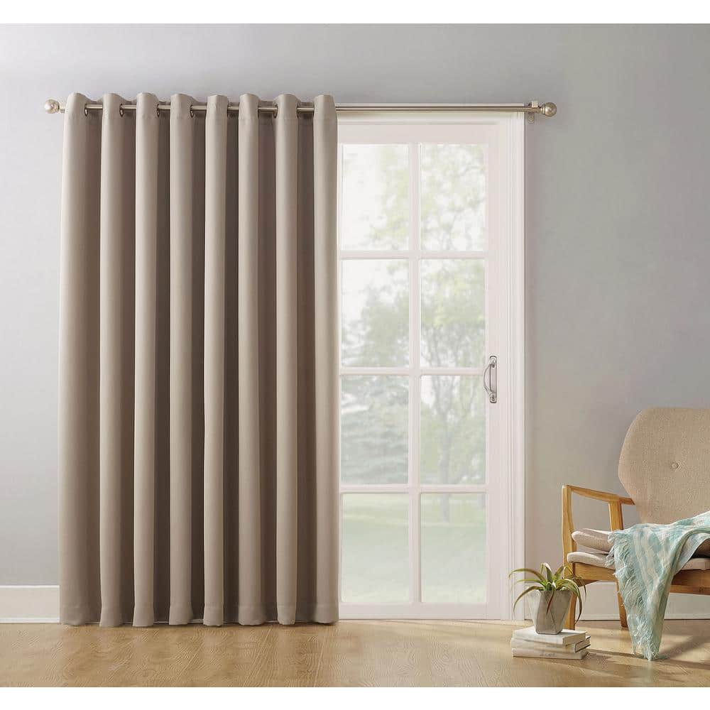 Sun Zero Stone Thermal Extra Wide Blackout Curtain 100 In W X 84 L 47476 The