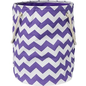 Color Pop Purple Chevron Polyester Standing Laundry Basket