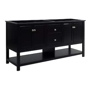 Manchester 72 in. W Bathroom Double Bowl Vanity Cabinet Only in Black