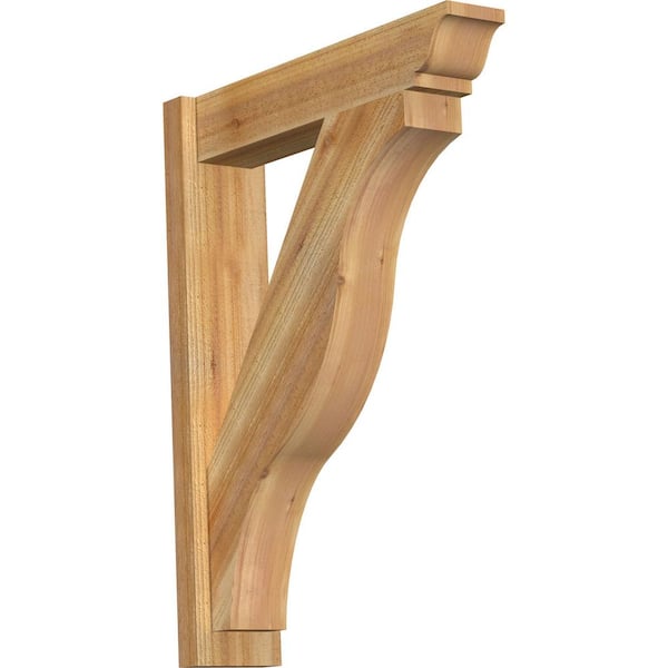 Ekena Millwork 6 in. x 34 in. x 26 in. Western Red Cedar Fuston Traditional Rough Sawn Outlooker