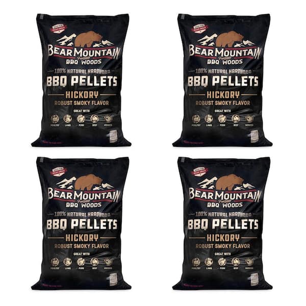 Bear Mountain Premium BBQ Woods All-Natural Hardwood Hickory Smoker Pellets, 20 lbs. (4-Pack)