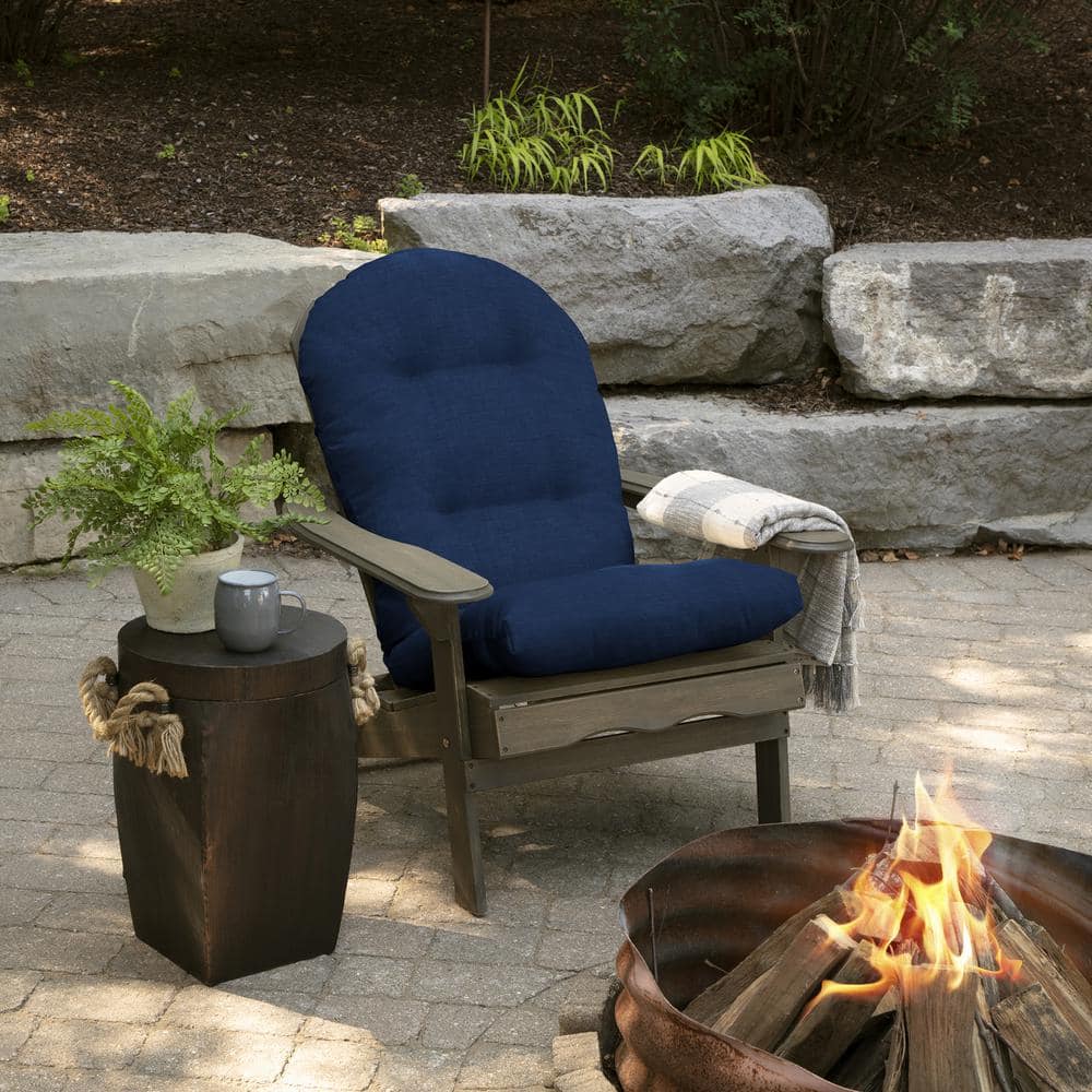 Sapphire Blue Tufted Outdoor Adirondack Chair Cushion Set