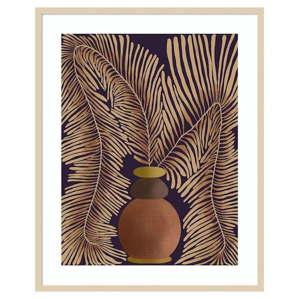 Amanti Art Leaf Concept I by Regina Morre 33 in. W x 41 in. H. Wood Framed Wall Art Print Framed in Brown