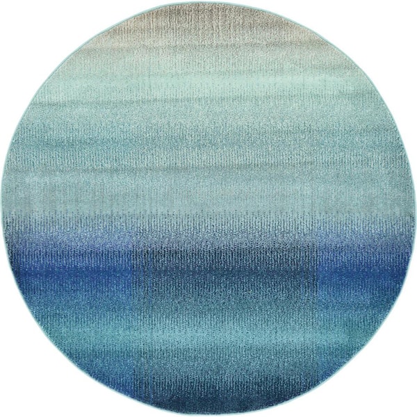 Unique Loom Estrella Azura Blue 6' 0 x 6' 0 Round Rug