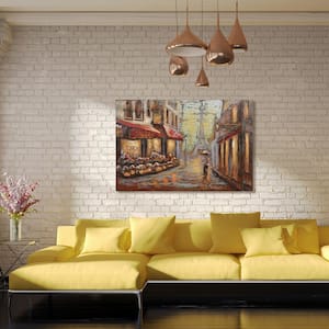 32 in. x 48 in. "Solo in Paris" Mixed Media Iron Hand Painted Dimensional Wall Art