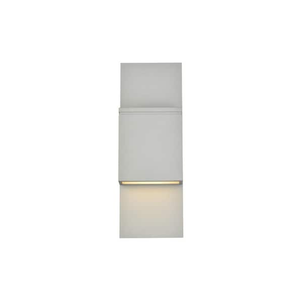 PRIVATE BRAND UNBRANDED Timeless Home 1-Light Rectangular Silver LED Outdoor Wall Sconce