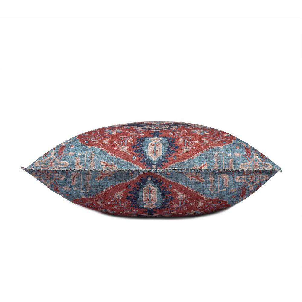 Red and Navy Persian Medallion Square Throw Pillow
