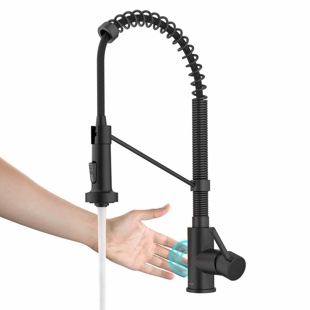 TimeArrow Modern Commercial selling Matte Black Pull Down Sprayer Kitchen Faucet