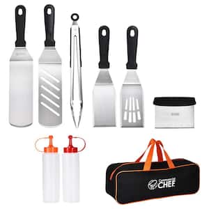 9-Piece Stainless Steel Griddle Accessories Kit - Flat Top Grill Utensils Accessories with Carry Bag