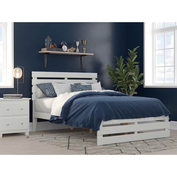 AFI Oxford White Full Bed with Footboard and USB Turbo Charger