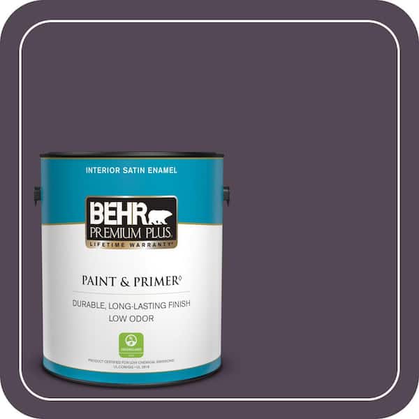 BEHR PREMIUM PLUS 1 gal. #ECC-17-3 Napa Harvest Satin Enamel Low Odor Interior Paint & Primer