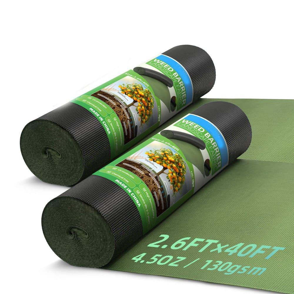 SenQWFa 2.6 ft. x 80 ft. Heavy Duty Weed Barrier Landscape Fabric