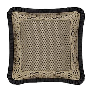 Blythe Black and Gold Polyester Euro Sham 26x26"