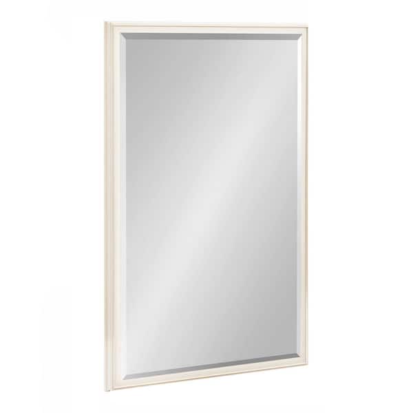 Kate and Laurel Oakhurst 24.00 in. W x 36.00 in. H White Rectangle Traditional Framed Decorative Wall Mirror