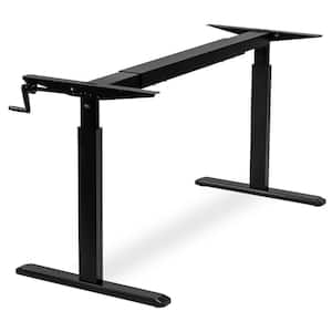 Black Hand Crank Sit-Stand Desk Frame 62.9 in. W Hand Crank Only