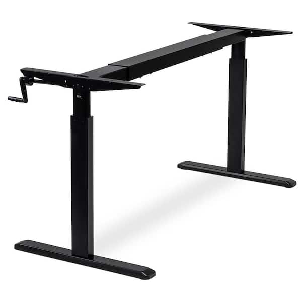 mount-it! Black Hand Crank Sit-Stand Desk Frame 62.9 in. W Hand Crank Only