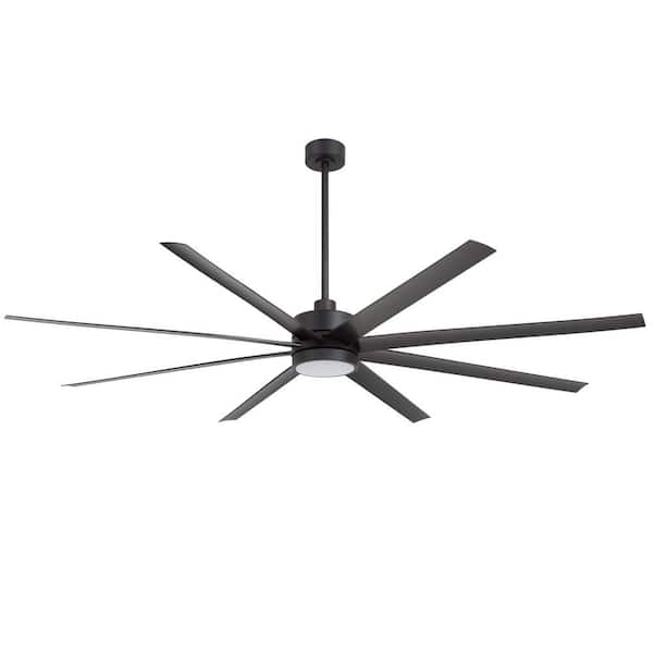 Aaron 7 ft. Indoor Black Industrial Large Ceiling Fans with Integrated LED and Remote Control Included