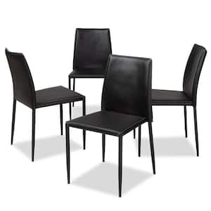Pascha Black Faux Leather Upholstered Dining Chair (Set of 4)