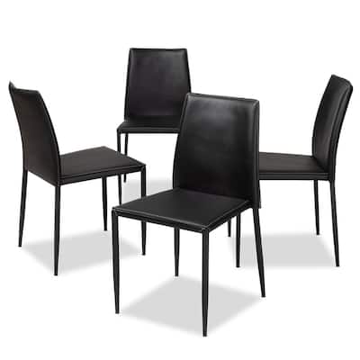 4 Black Dining Chairs Kitchen, Modern Dining Chairs Set Of 4 Black